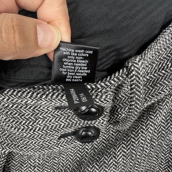 The Limited Cassidy Trouser Pants Size 2 Black/Gray Herringbone Wide Leg 32" in - Picture 10 of 11